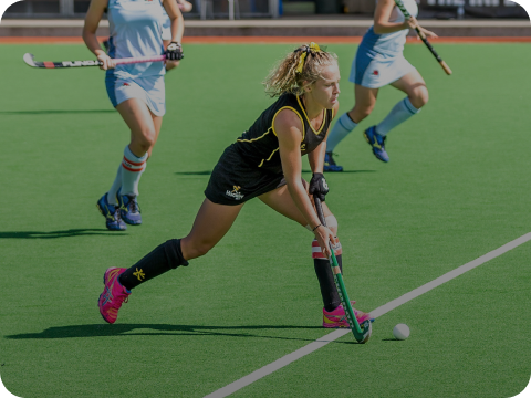 Woman playing hockey